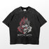 The Death Note Shirt by Death Note is made from high-quality cotton and is a great casual option. It features a black, short-sleeved design with a washed-out effect, depicting a menacing creature with red eyes and spiky hair above the text "Death Note.