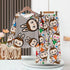 LABUBU Baby Pajama Set - Colorful Cartoon Milk Silk Sleepwear, showcases colorful cartoon bunny prints on soft milk silk fabric. With a long-sleeve top and pants duo hung on a wooden hanger, it&