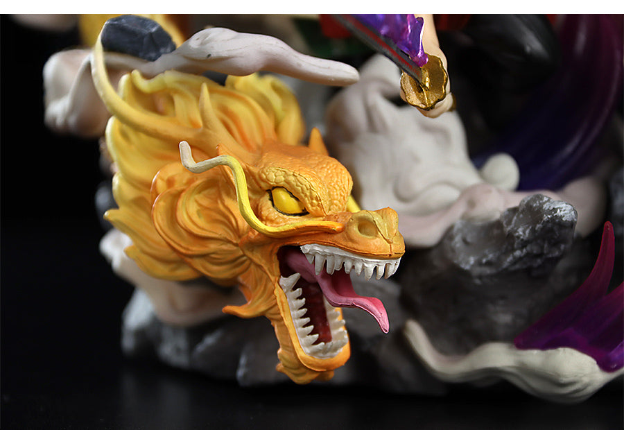 Zoro動作小雕像 - 18厘米,帶有三頭龍頭和動態劍,限量版 - 一件收藏品