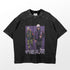 The Gojo Satoru and Kakashi Crossover Shirt by Jujutsu Kaisen features an anime design of two characters, one in green tactical gear and the other in a dark jacket with sunglasses, complemented by Japanese text—perfect for fans seeking stylish anime apparel.