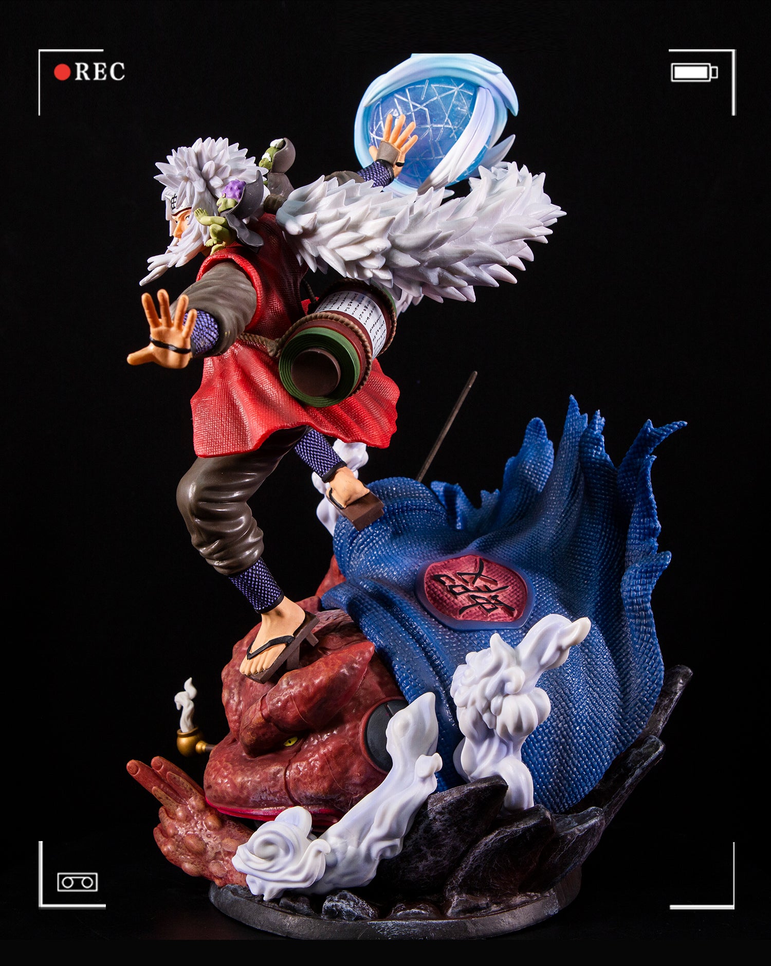 Figura de acción de Jiraiya - 38 cm | Cabezas intercambiables con jutsu de invocación y sapo sage pose