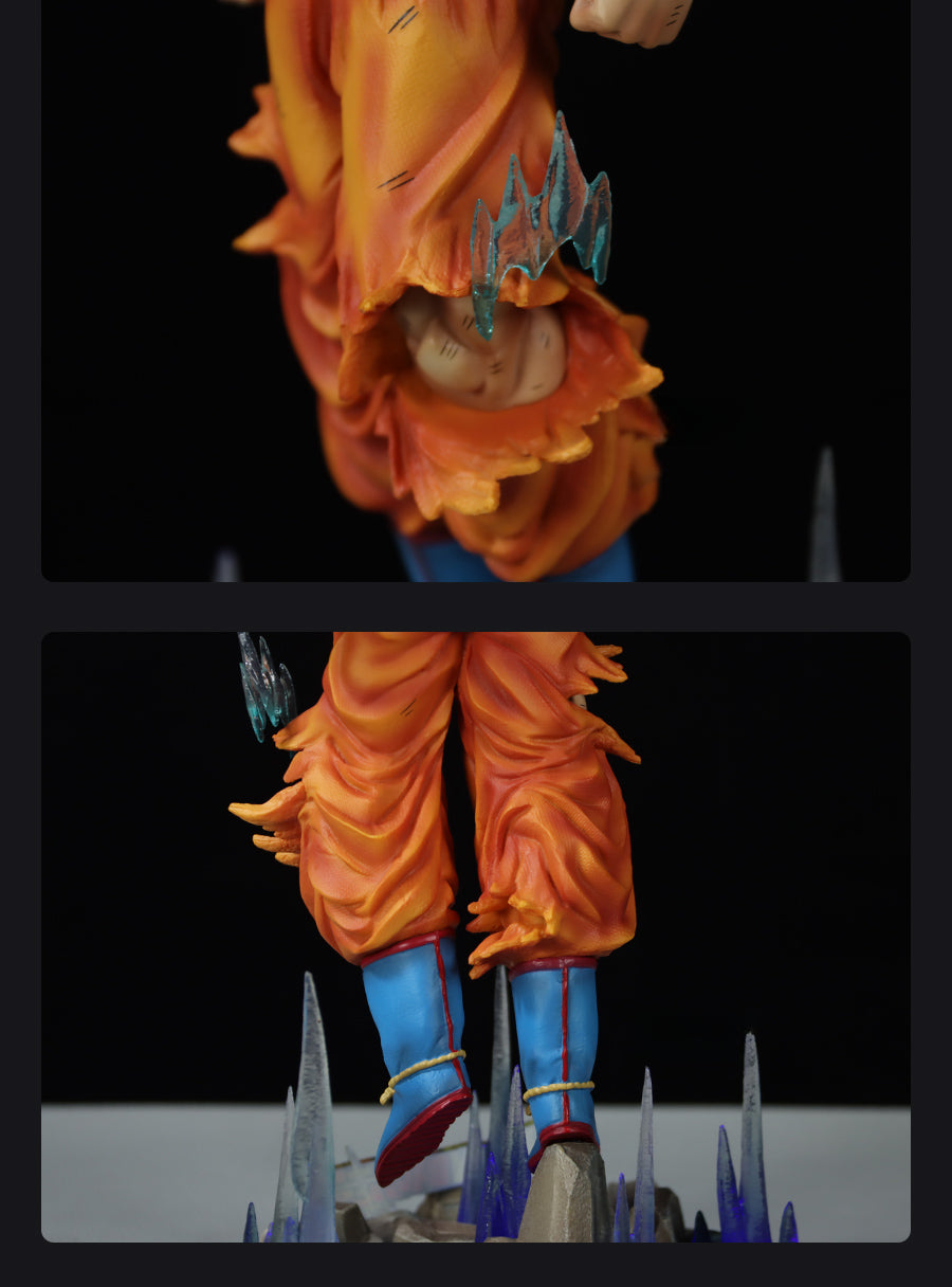 Dragon Ball Z Goku Figura-32 cm, 1.1 kg-Base de iluminación, Dios Super Saiyan