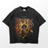 The Eren Yeager Titans Collage T-Shirt by Attack on Titan features a dynamic anime design of Eren and Titans in vibrant graphics. The shirt has a speckled texture with "Attack on Titan" elegantly printed on the front, available in Large.