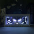 The Hunter x Hunter Killua LED 3D Light Box – Thunder Mode displays an anime character with intense eyes and spiky hair, surrounded by electric-like lines. It sits in a white frame near antlers and a "Love Home" box.