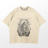 The Chainsaw Man Washed Vintage T-Shirt is crafted from 260 GSM high-quality cotton and features a flame-engulfed figure with chainsaw elements. "CHAINSAWMAN" is boldly printed above, capturing the vintage anime vibe with its casual, slightly worn look and relaxed fit sleeves—ideal for fans.
