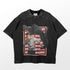 The Eren Yeager Fight T-Shirt by Attack on Titan showcases a stylized character with a shadowy figure on a red and white "FIGHT" background. With textured shoulder patterns and a worn look, it&