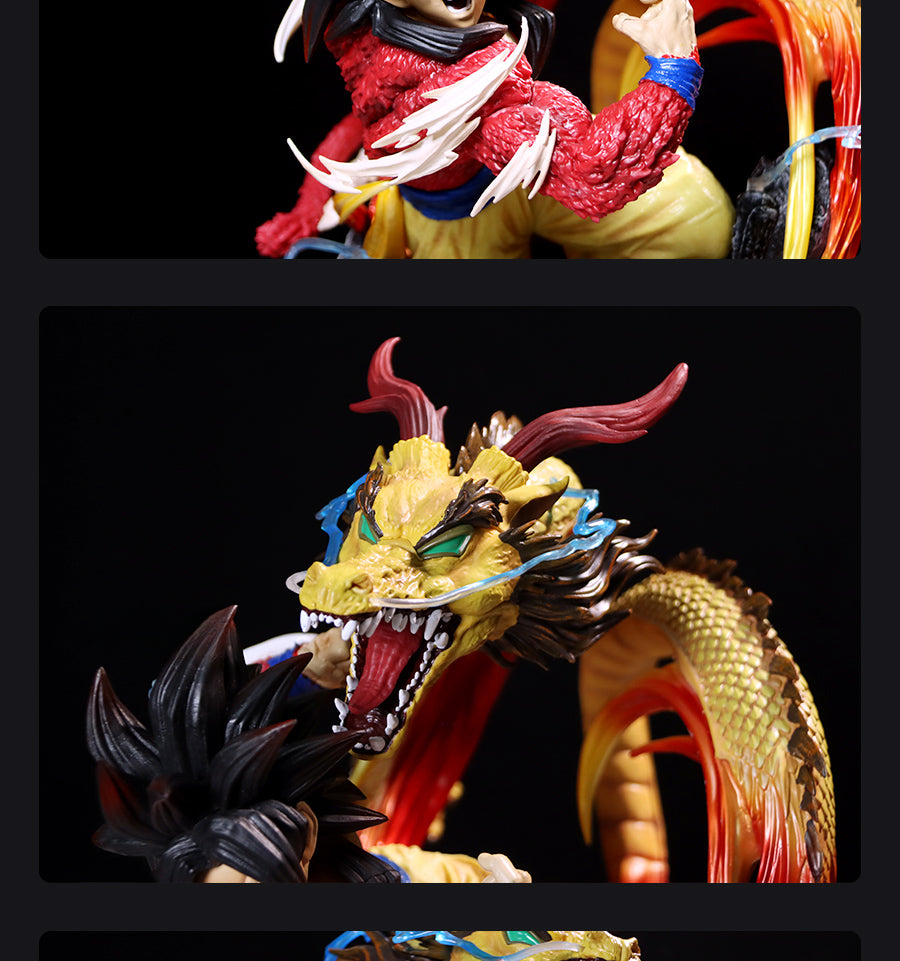 Goku con figura coleccionable de Shenron - Dragon Ball Z, 45 cm, alto detalle, pose de dragón