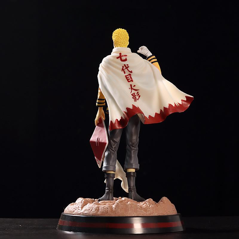 Séptimo Hokage Naruto Uzumaki Figura de acción - 28 cm Edición de colección | Pose dinámica con capa de hokage y bandera
