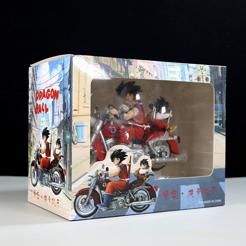 Dragon Ball Z Goku Motorcycle Figura - 16 cm, 0.6 kg - opciones de rojo/azul