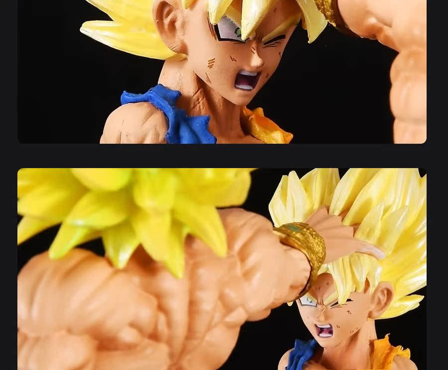 Dragon Ball Z Broly y Goku Figura - Altura de 17 cm, 0.5 kg - Momento de pelea épica