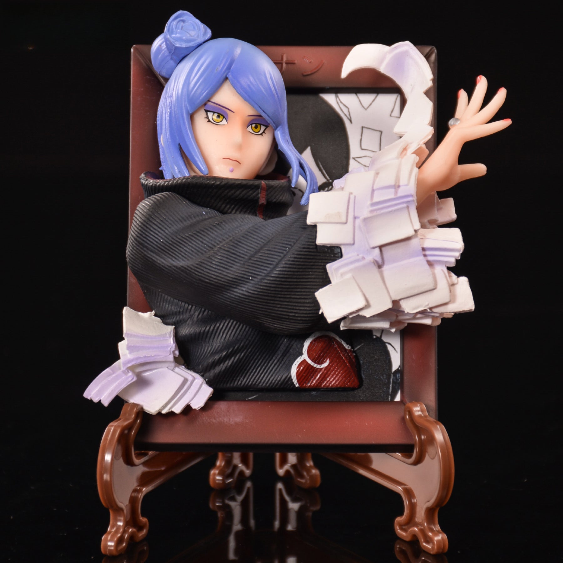 Konan & Pain Figura - 20 cm | Naruto | Akatsuki | Decoración de pared o mesa | Efecto 3D