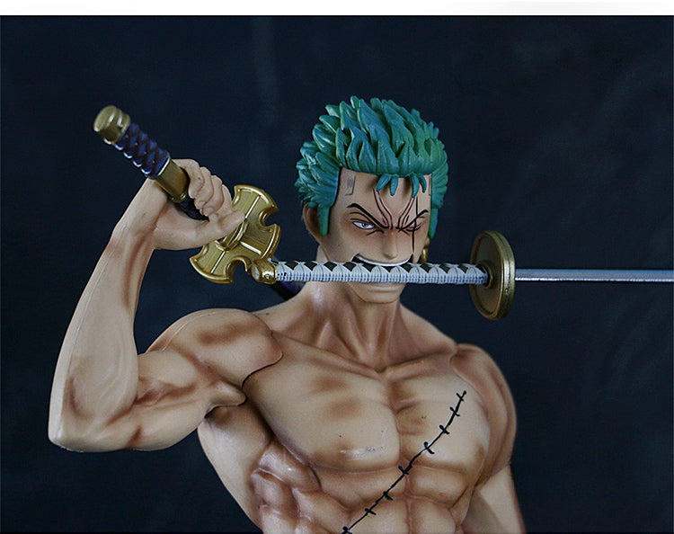 Figura de acción de Zoro - 38 cm con cabeza y manos intercambiables - una pieza coleccionable