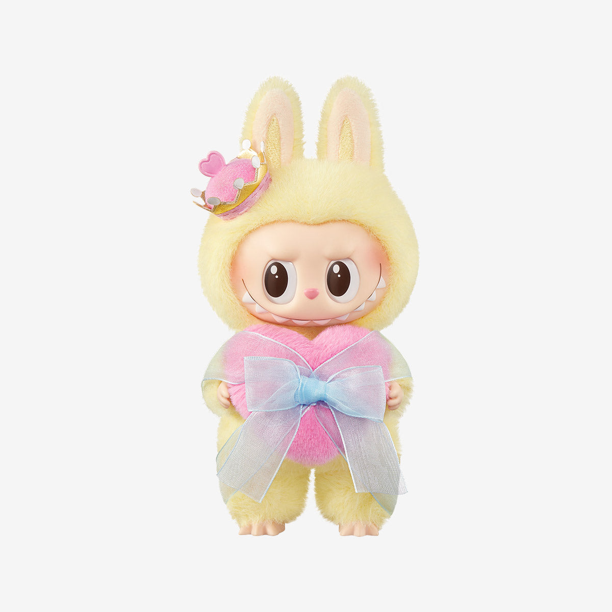 POP MART Labubu Let’s Checkmate Series – Yellow Heart Plush Keychain Doll (17cm)