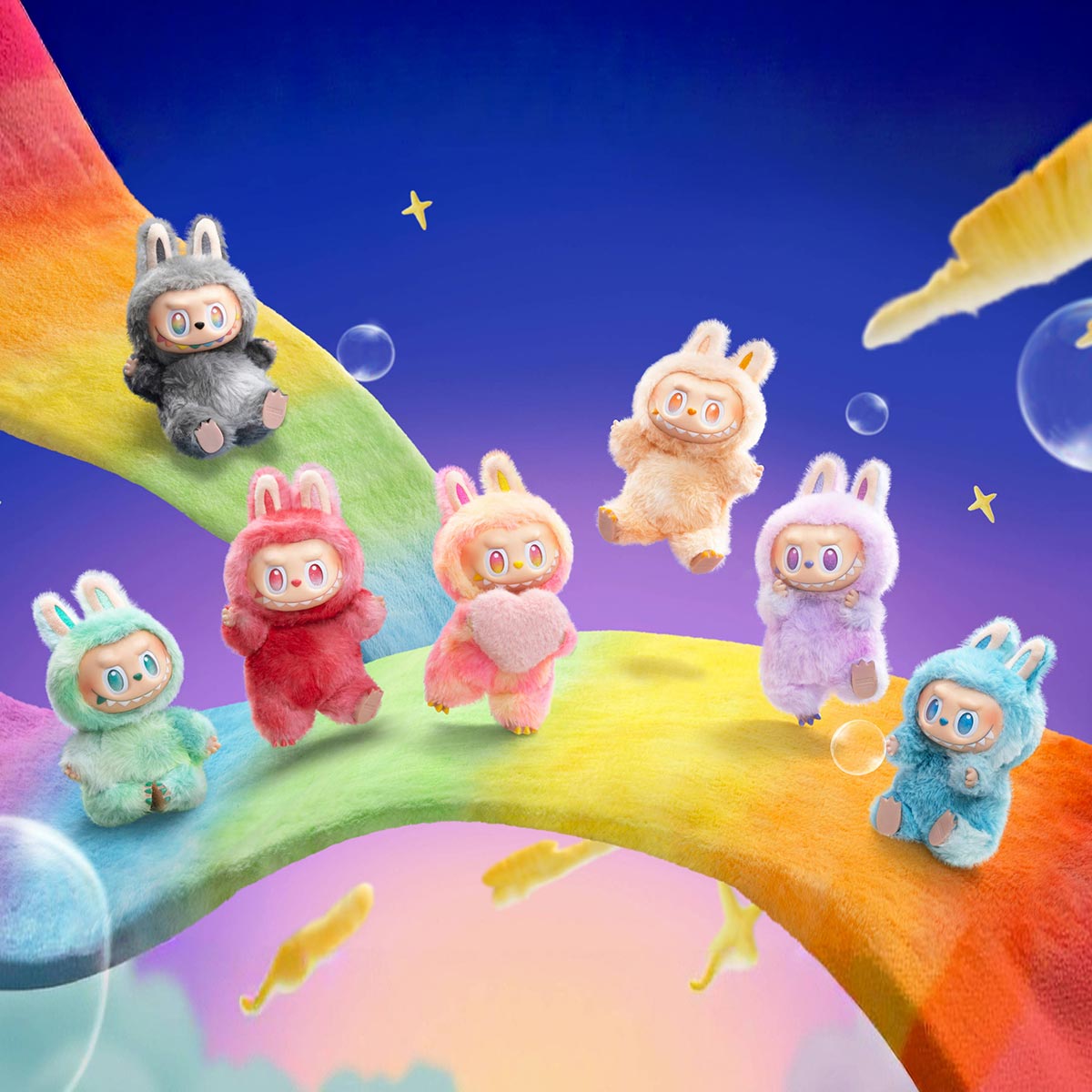 POP MART Labubu Energy Series – Full 6-Piece Plush Keychain Set