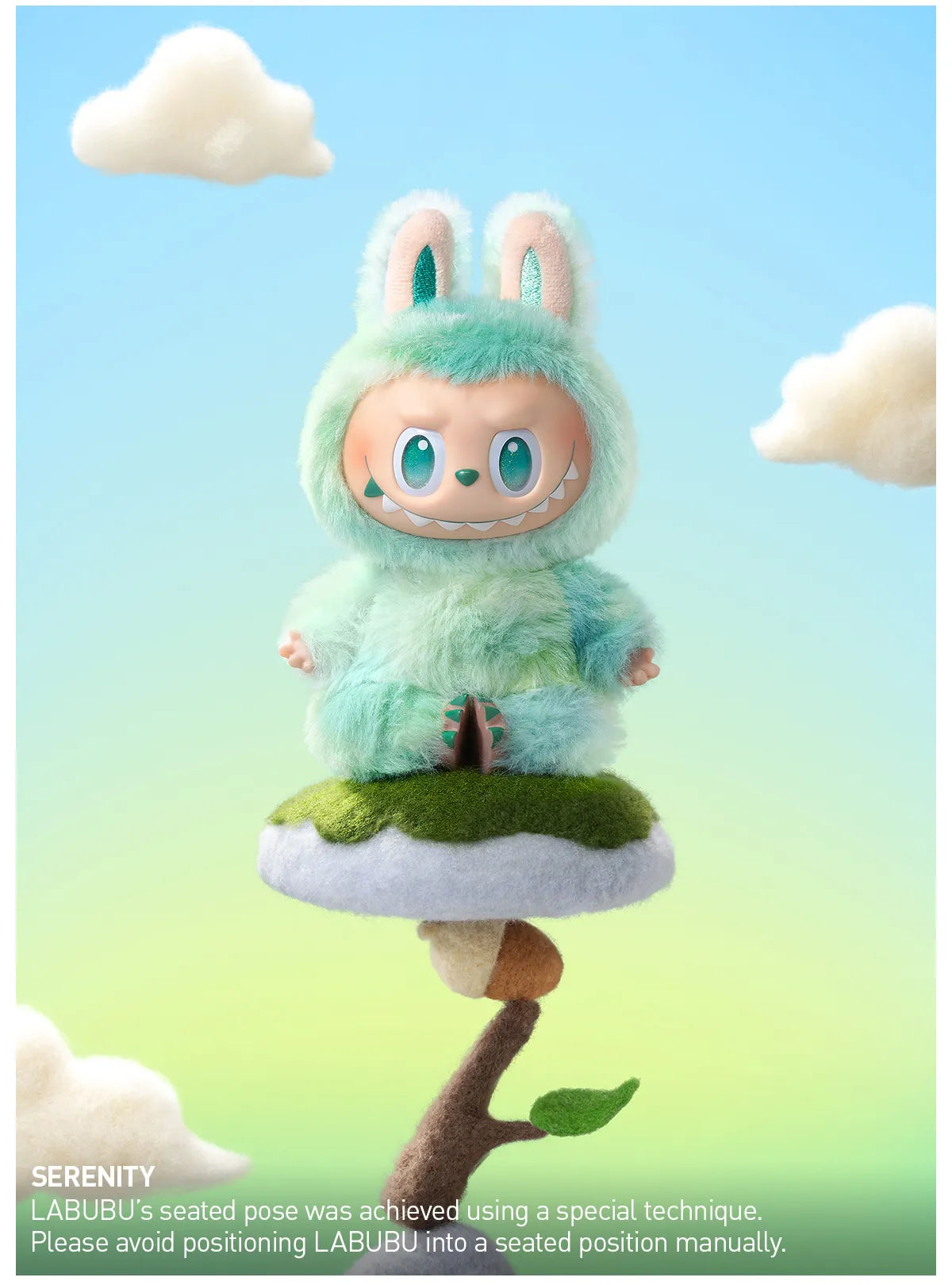 POP MART Labubu SERENITY Plush Doll Keychain – The Monsters Energy Series Limited Edition