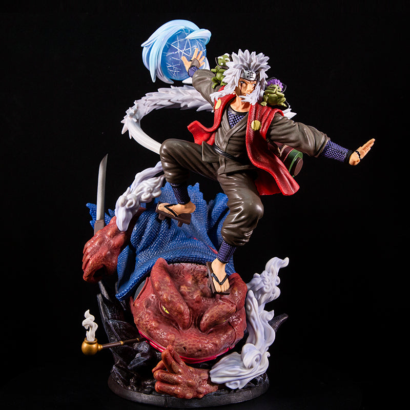 Figura de acción de Jiraiya - 38 cm | Cabezas intercambiables con jutsu de invocación y sapo sage pose