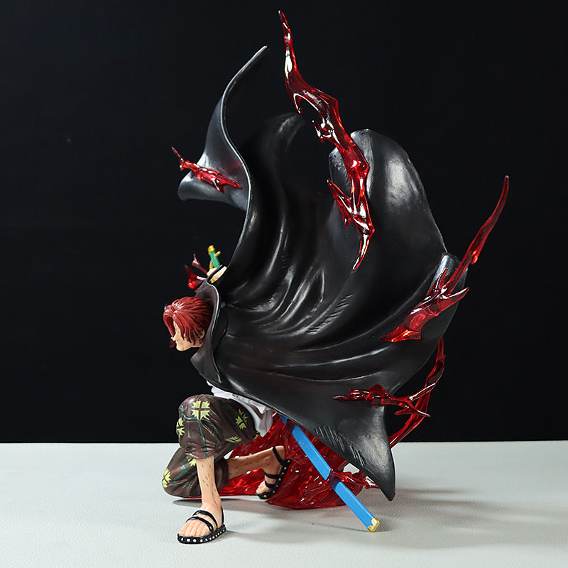 Estatueta de ação de Shanks - 32 cm com efeitos de energia vermelha - colecionável de uma peça