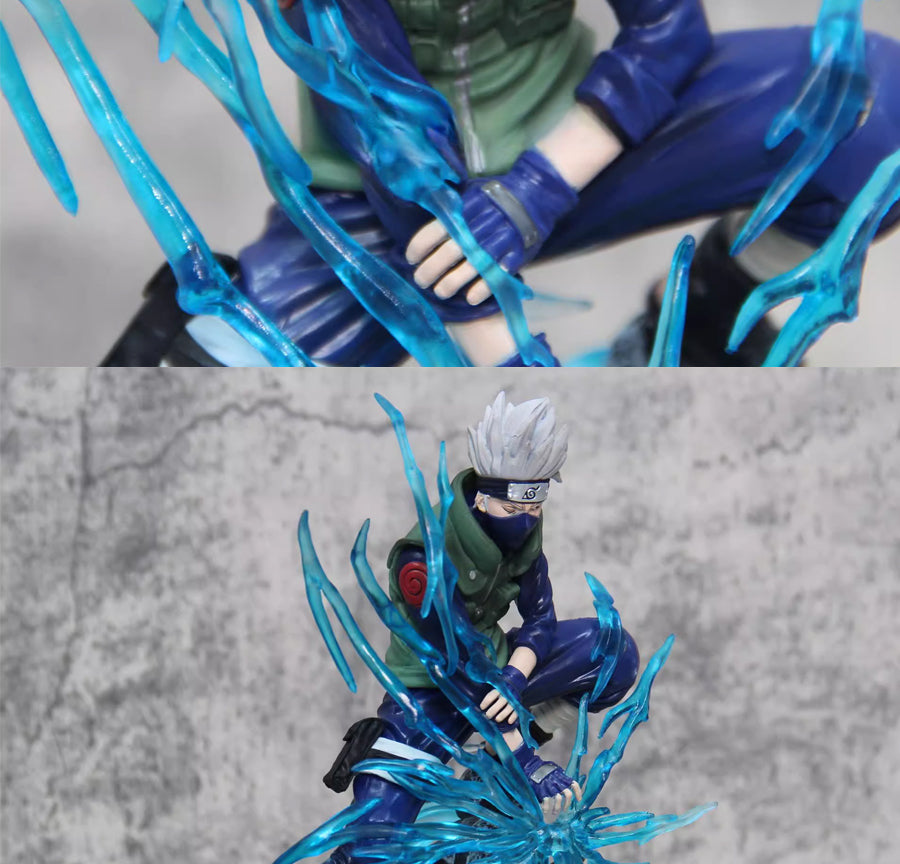 Figura de acción de Kakashi Hatake - Edición de Colector de 24 cm | Pose dinámica con efectos de chakra relámpagos