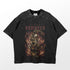 This Armored Titan Reiner Braun T-shirt by Attack on Titan features a detailed character illustration with bold red "Titan Armored" text and an abstract fiery background, completing the intense anime design with speckled texture.