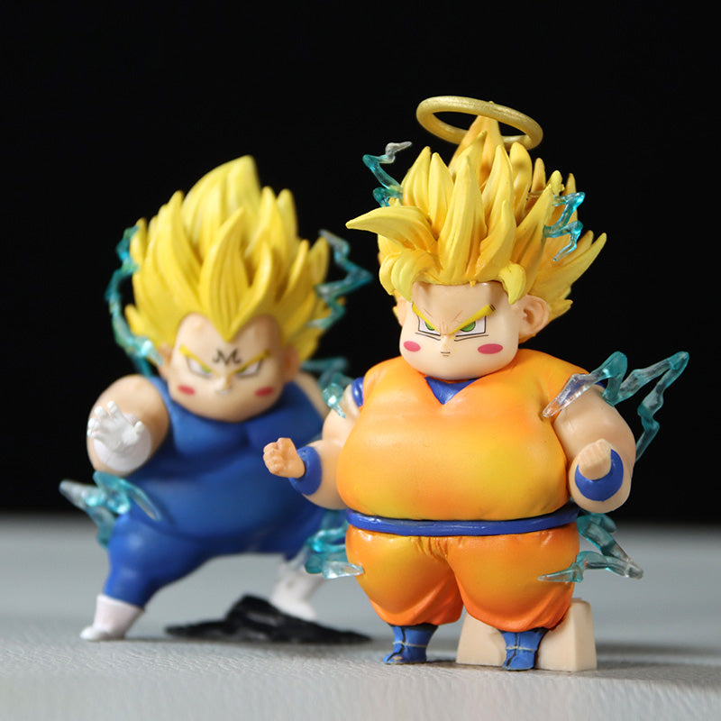 Dragon Ball Z Mini Vegeta y Goku Figures Set - 7.5cm, 0.1 kg - Transformación de Super Saiyan