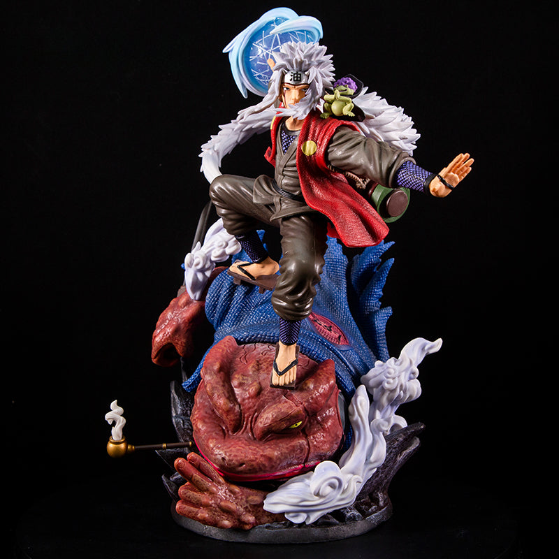 Figura de acción de Jiraiya - 38 cm | Cabezas intercambiables con jutsu de invocación y sapo sage pose