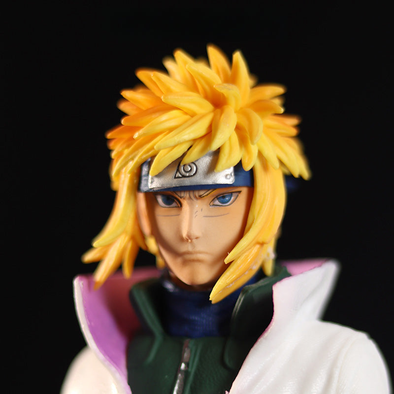 Figura de acción de Minato Namikaze - Edición de colección de 37 cm | Pose detallada con capa de hokage y base dinámica
