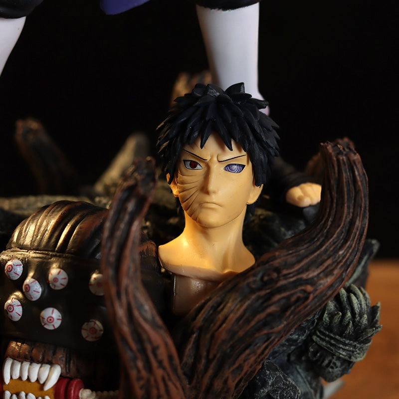 Obito Uchiha 액션 피규어 - 43cm 수집가 에디션 | 마스크와 악마 조각상이있는 상세한 애니메이션 동상