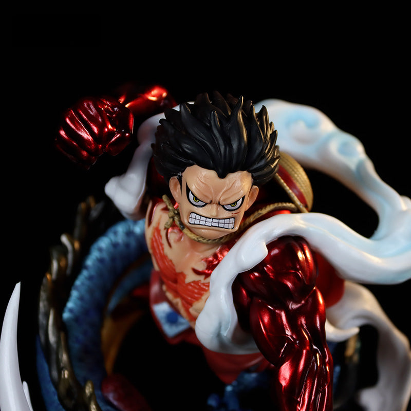 Luffy Gear 5動作小雕像 - 14厘米,帶有龍元素和火熱效果,限量版 - 一件收藏品