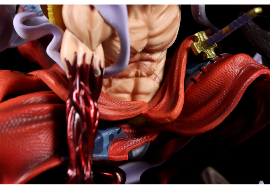 One-Piece Luffy Actionfigur-39 cm PVC-Statue mit austauschbaren Kopf- und Leuchtfunktionen