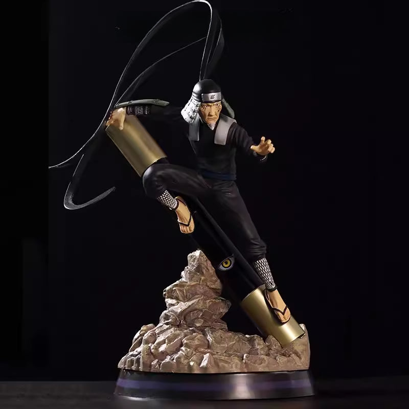 Figura de acción Hiruzen Sarutobi - Edición de 28 cm Collector | Pose dinámica con efectos de pergamino y chakra