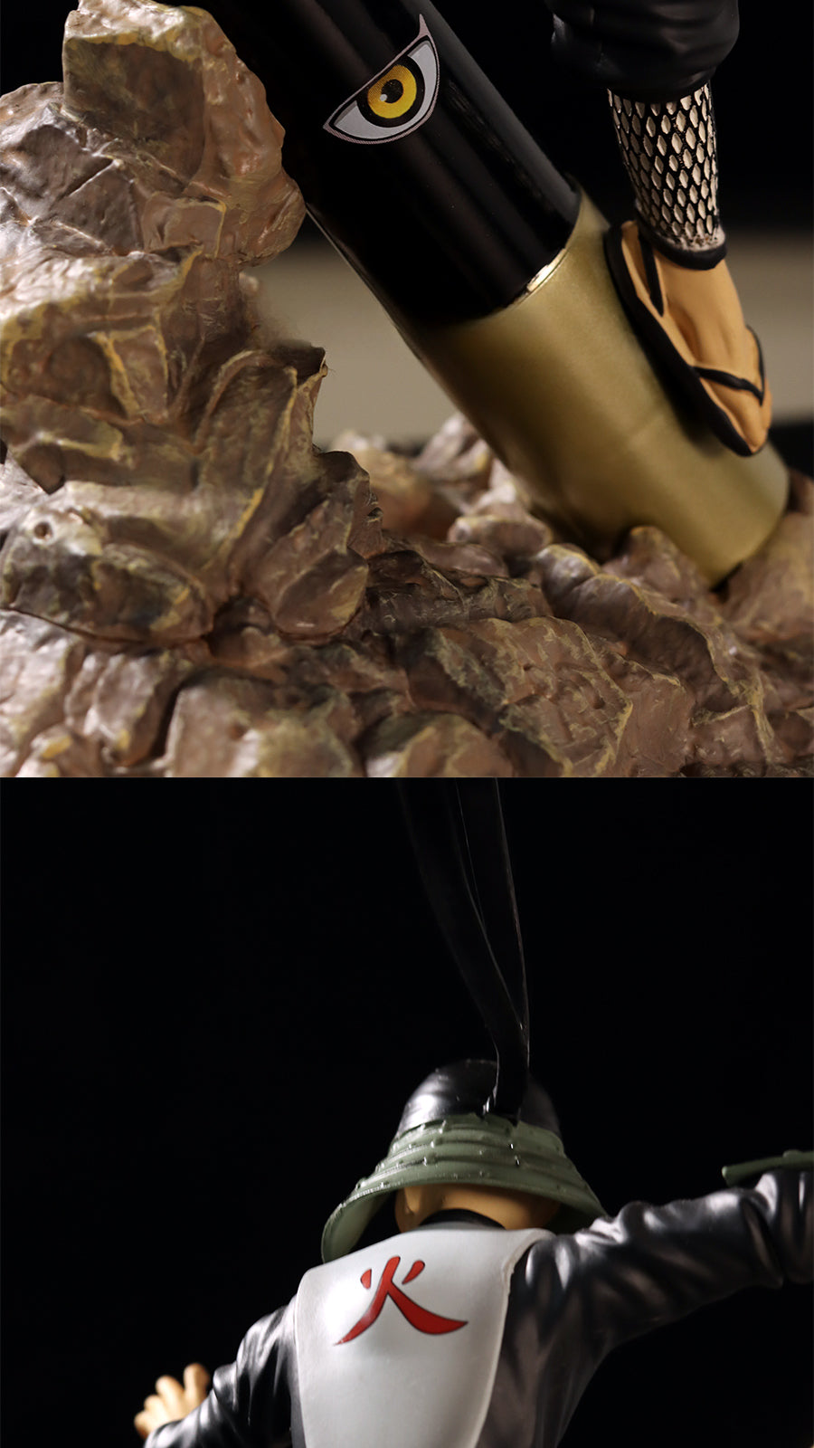 Figura de acción Hiruzen Sarutobi - Edición de 28 cm Collector | Pose dinámica con efectos de pergamino y chakra