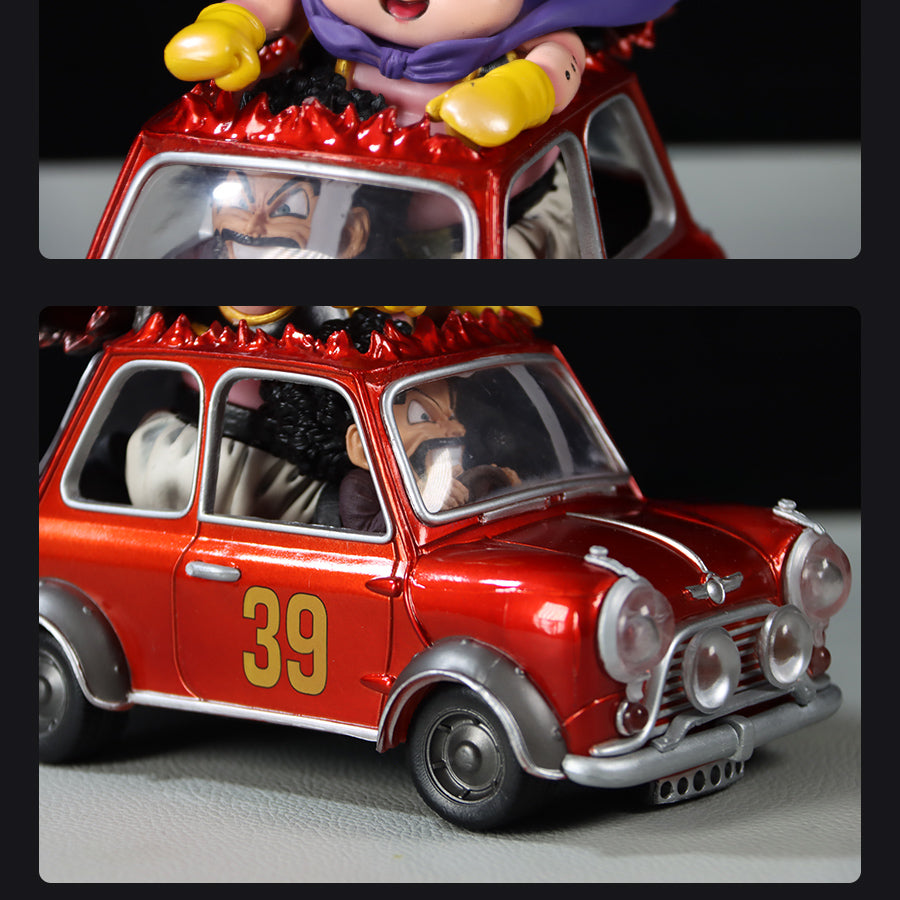 Dragon Ball Z Majin Buu Car Figura - Altura de 13.5 cm, 18 cm de longitud, 0.44 kg - con Red Mini Cooper