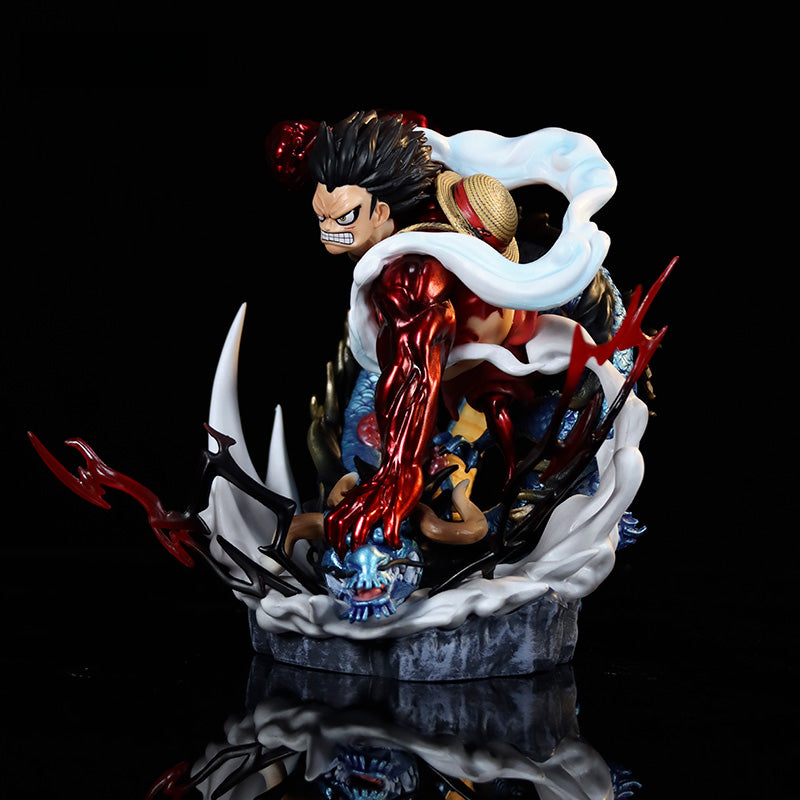 Luffy Gear 5動作小雕像 - 14厘米,帶有龍元素和火熱效果,限量版 - 一件收藏品