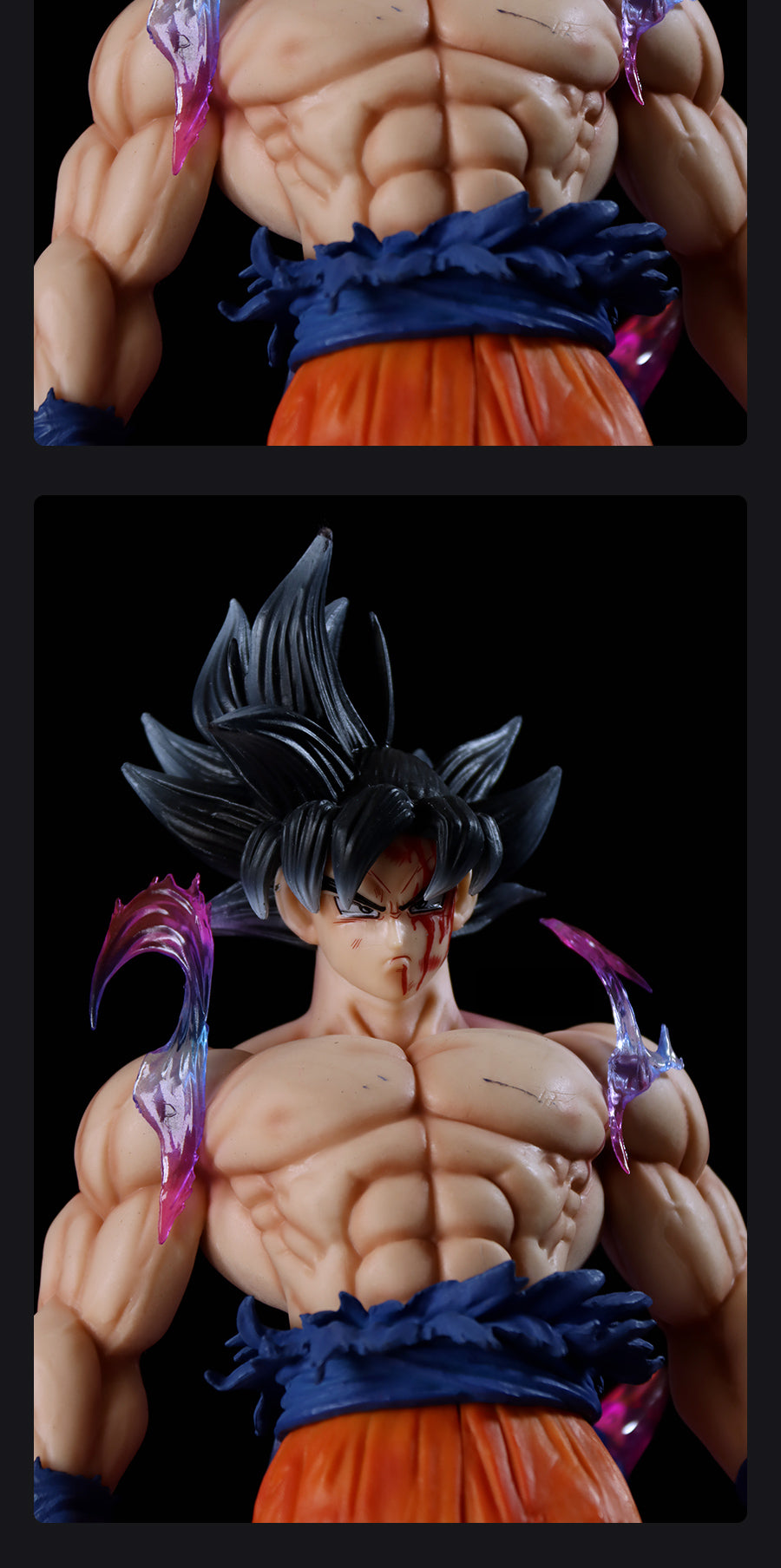 SUPER SAIYAN GOKU Figura coleccionable de 3 cabezas-50 cm Dragon Ball Z, alto detalle, 4 kg