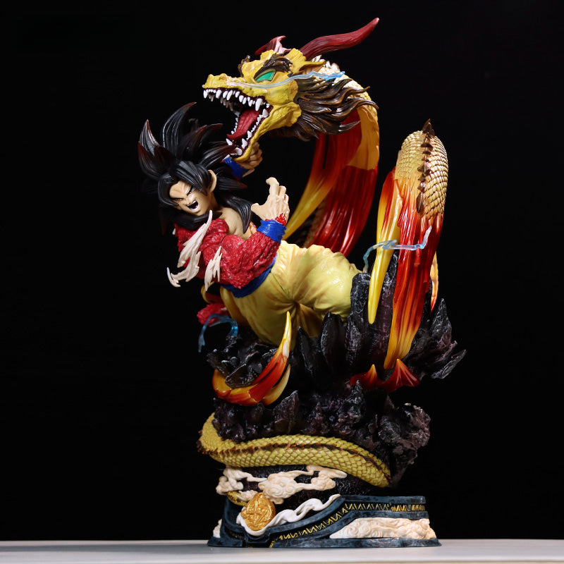Goku con figura coleccionable de Shenron - Dragon Ball Z, 45 cm, alto detalle, pose de dragón