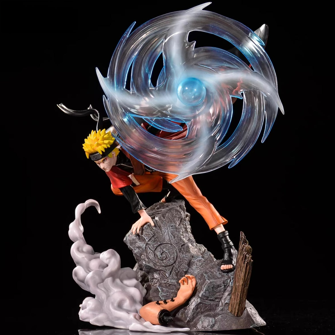 Figura de acción de liberación de viento de Naruto - Edición de 37 cm Collector | Estatua de anime de alta cola con efecto de viento dinámico
