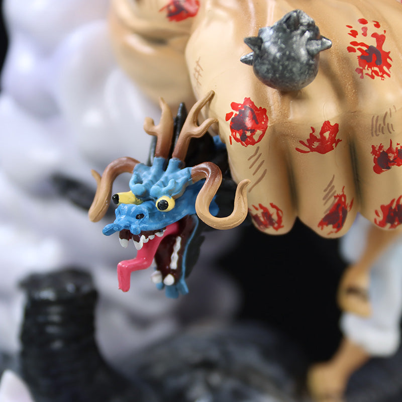 Luffy Gear 5動作小雕像 - 22厘米,帶覺醒的手,龍和煙霧效果,限量版 - 一件收藏品