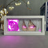 The Seakoff "Fox Spirit Anime Light Box – Mystical Pink Glow with 16-Color LED" features artwork of a character with long white hair and glowing pink eyes, a stylized fox spirit, and background elements like a decorative gold deer and orchid branch to create an enchanting scene.