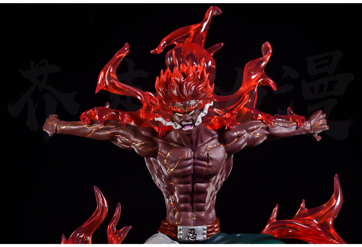 May Guy Action Figura - 31 cm de edición limitada | Pose dinámica con efectos y llamas de chakra
