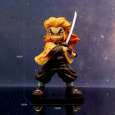 This high-quality PVC figure from the Demon Slayer set features Rengoku with orange hair and a sword. Dressed in a dark outfit with yellow accents, the 17cm tall figure strikes an action pose—a perfect gift for Demon Slayer collectors.