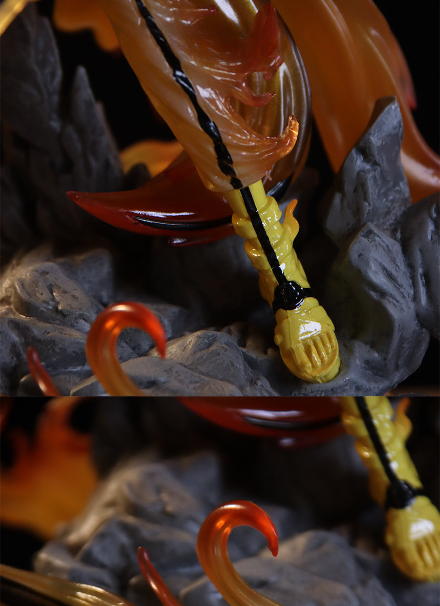 Figura de acción de Naruto Uzumaki - Edición de coleccionista de 25 cm | Pose dinámica con efectos de chakra y base de llamas