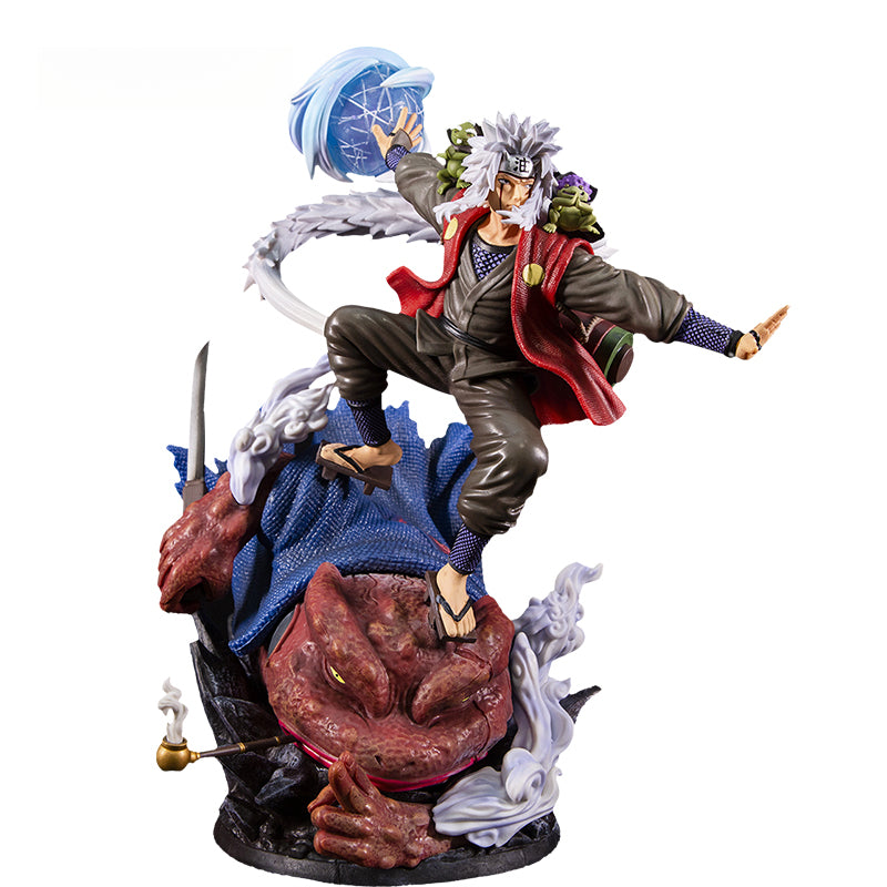 Figura de acción de Jiraiya - 38 cm | Cabezas intercambiables con jutsu de invocación y sapo sage pose