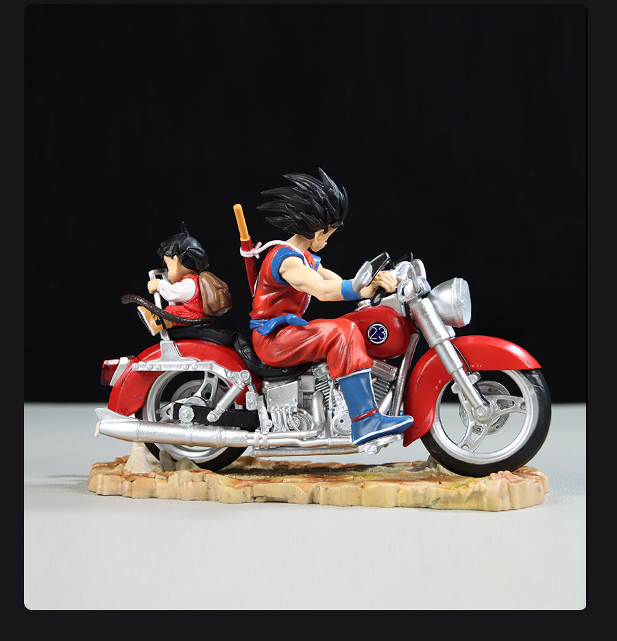 Dragon Ball Z Goku Motorcycle Figura - 16 cm, 0.6 kg - opciones de rojo/azul