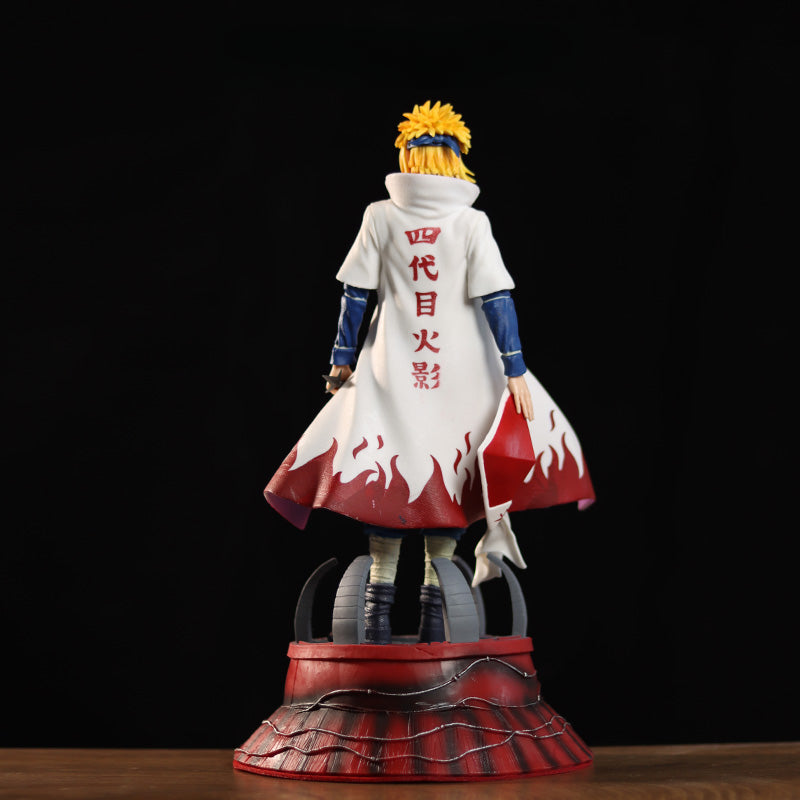 Figura de acción de Minato Namikaze - Edición de colección de 37 cm | Pose detallada con capa de hokage y base dinámica