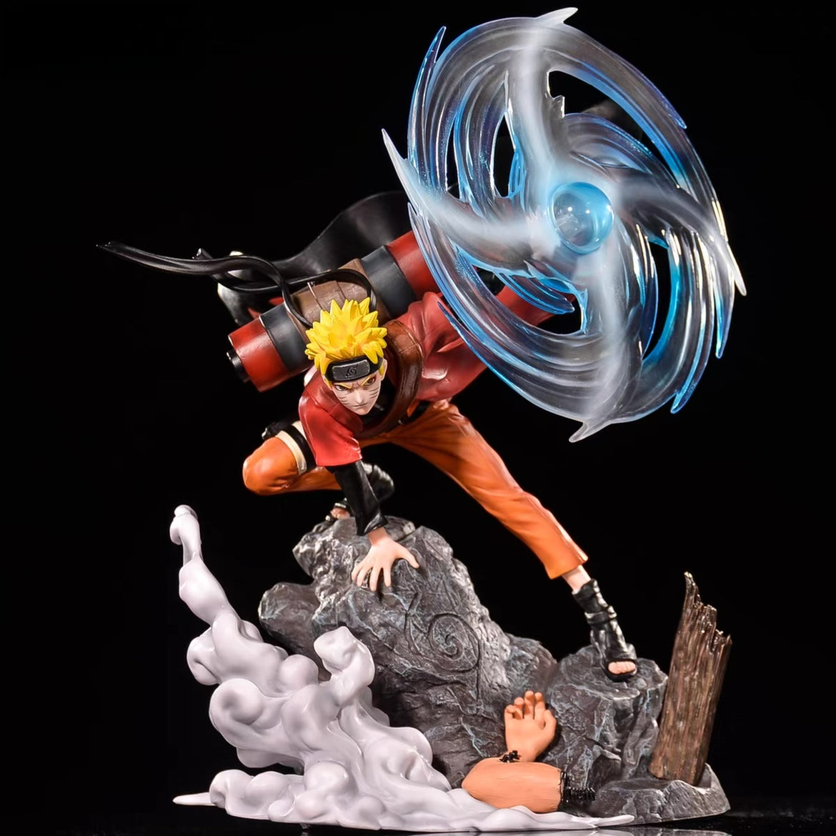 Figura de acción de liberación de viento de Naruto - Edición de 37 cm Collector | Estatua de anime de alta cola con efecto de viento dinámico