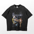 A black Death Note T-shirt from the Death Note brand features stylized "Yagami" text and two animated characters in action poses. Made from high-quality cotton, it has textured fabric on the shoulders and sleeves, ideal for casual daily wear.