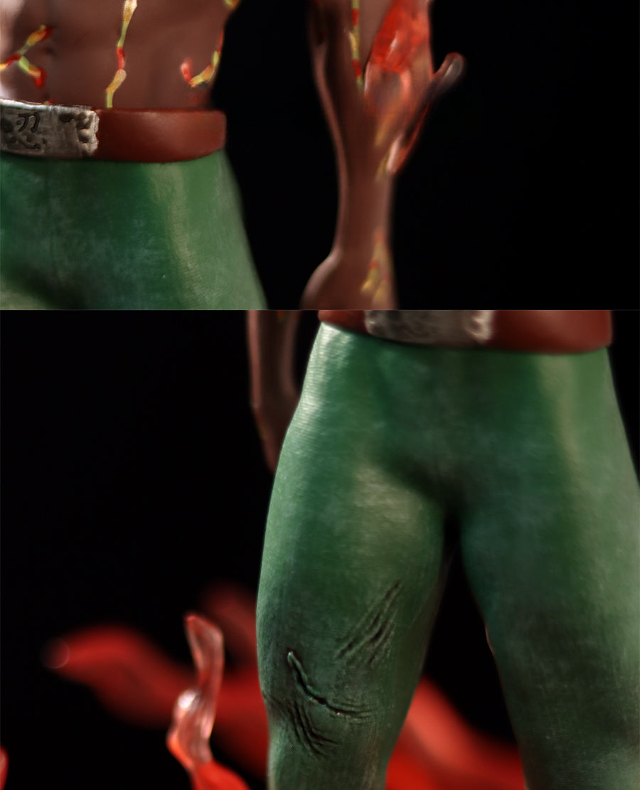 May Guy Action Figura - 29 cm de edición limitada | Pose dinámica con ojos y llamas brillantes