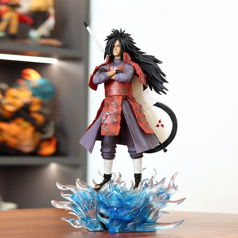 Madara Uchiha 액션 피규어 - 42cm 수집가 에디션 | 칼과 물 효과베이스가있는 상세한 애니메이션 동상