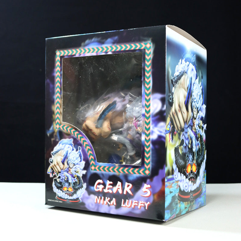 Luffy Gear 5動作小雕像 - 22厘米,帶覺醒的手,龍和煙霧效果,限量版 - 一件收藏品
