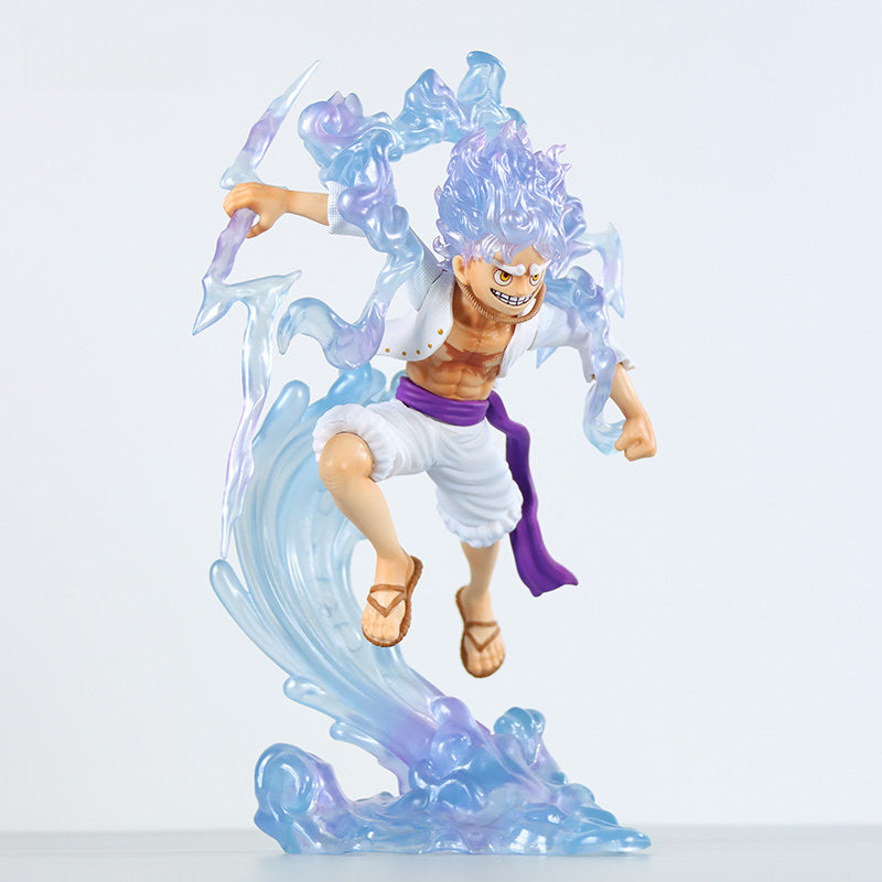 Luffy Gear 4動作小雕像 - 28厘米,具有動態藍色效果,限量版 - 一件收藏品